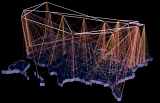 Image of 3-D NSFNET Traffic Map