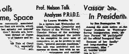 Ted Nelson's first use of term "hypertext"